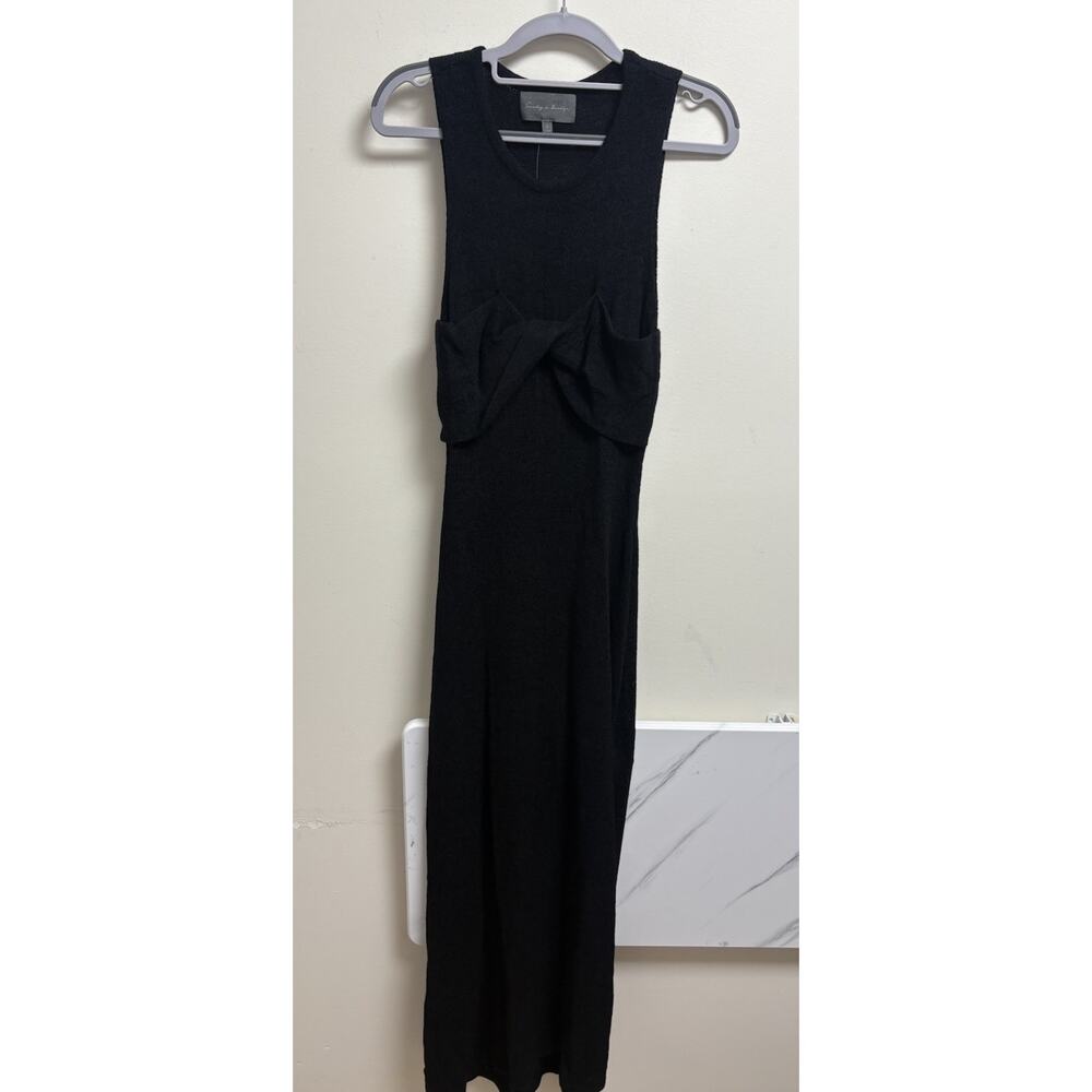Sunday in Brooklyn Black Knit Maxi Cover Up Bow Front Sleeveless Size Small NWT